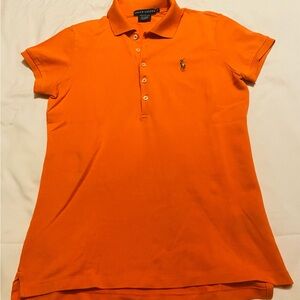 Ralph Lauren Women's Button-Down Polo in Bright Orange